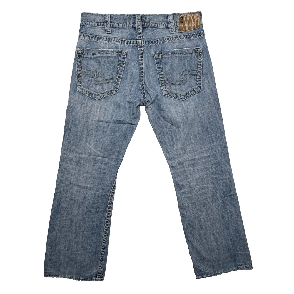 Silver Zac Jeans Relaxed Fit Men's 34x31 Straight Leg Light Wash Denim Read